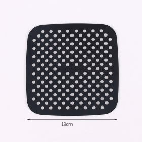 1pc 7.5in/8in/9in Air Fryer Liner Silicone Air Fryer Mat (Color: Black, Style: Square 7.5in)