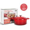 COOKWIN Enameled Cast Iron Dutch Oven with Self Basting Lid;  Enamel Coated Cookware Pot 5QT