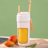 Portable Wireless Blender With The Straw; USB Travel Juice Cup Baby Food Mixing Juicer Machince With Updated 8 Blades